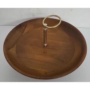 Vintage Candy Dish Solid Walnut Mid Century Modern Americana